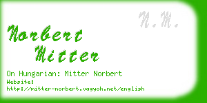 norbert mitter business card